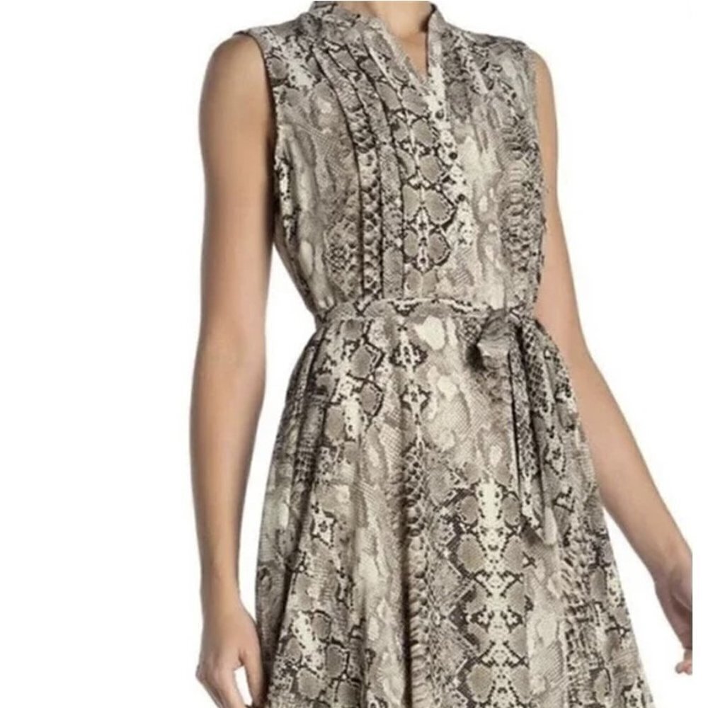 Nanette Lepore Snakeskin Sleeveless Flare Dress